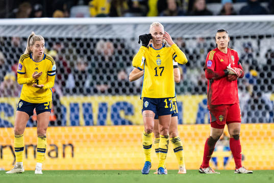 Caroline Seger of Sweden looks dejected
