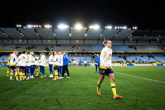 Filippa Angeldahl of Sweden looks dejected