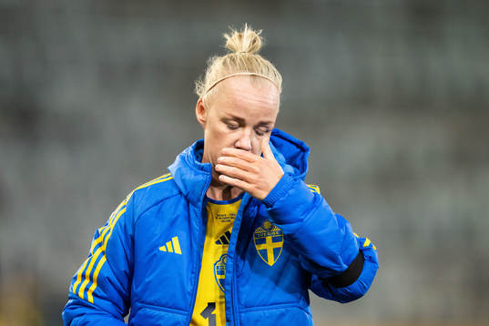 Caroline Seger of Sweden looks dejected