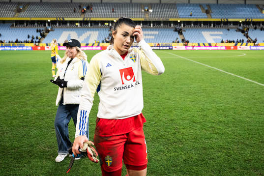 Goalkeeper Zecira Musovic of Sweden looks dejected