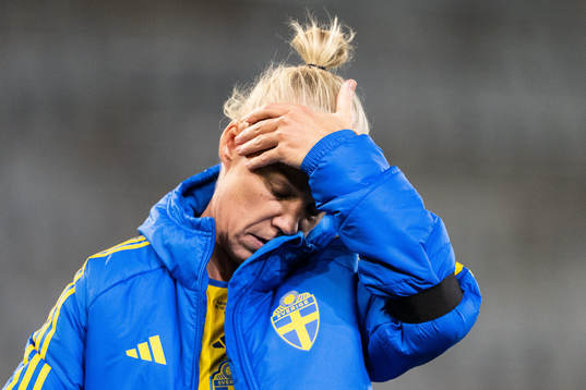 Caroline Seger of Sweden looks dejected