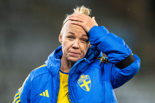 Caroline Seger of Sweden looks dejected