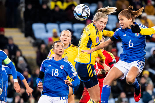 Linda Sembrant of Sweden scores the 1-1 goal