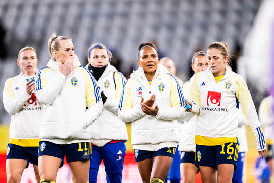 Stina Blackstenius, Madelen Janogy and Filippa Angeldahl of