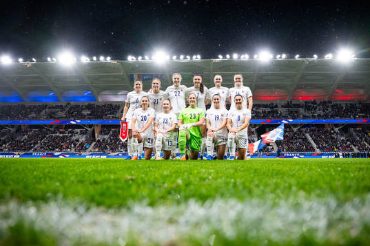 The starting eleven of Norway pose for a team photo