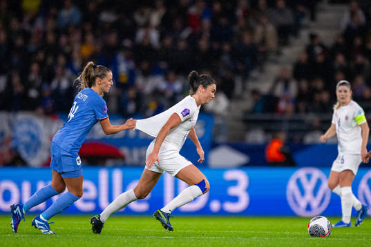 Sandie Toletti of France and Ingrid Syrstad Engen of Norway