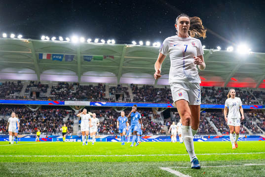 Ingrid Syrstad Engen of Norway at half-time