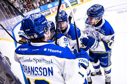 Leksands Justin Glenn Kloos jublar