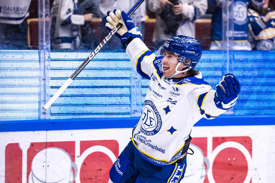 Leksands Justin Glenn Kloos jublar