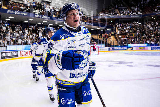 Leksands Patrik Zackrisson jubel