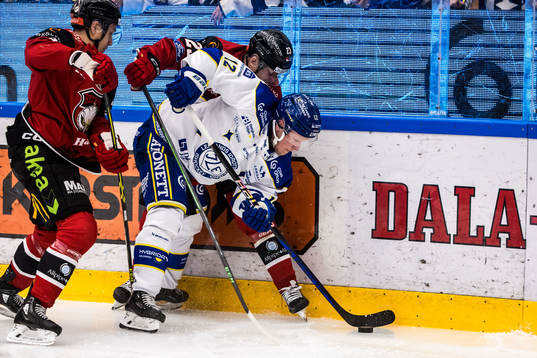Leksands Kalle Östman och Malmö Redhawks Christoffer