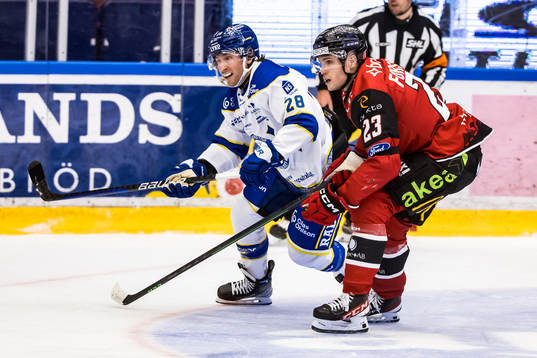 Leksands Justin Glenn Kloos och Malmö Redhawks Christoffer