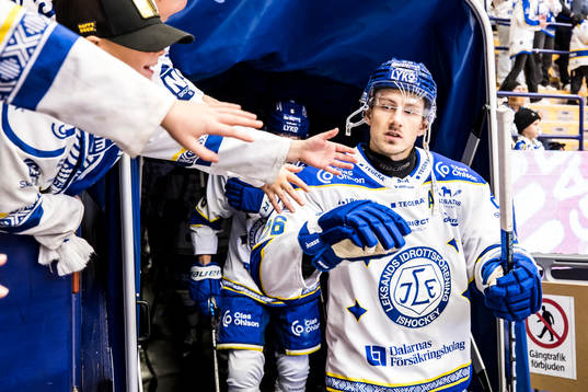 Leksands Patrik Noren innan ishockeymatchen i SHL mellan