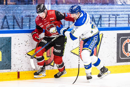 Malmö Redhawks Lauri Pajuniemi och Leksands Patrik Noren