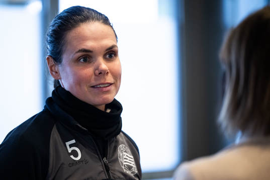Simone Boye Sørensen i mixade zonen