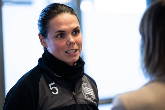Simone Boye Sørensen i mixade zonen