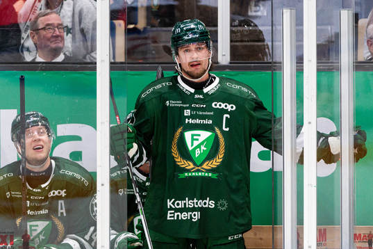 Färjestads Linus Johansson reagerar