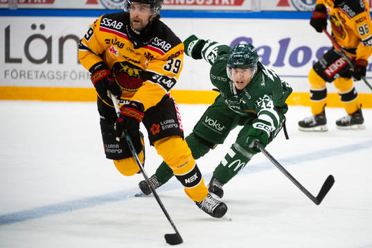 Luleås Pontus Själin och Färjestads Michael Lindqvist