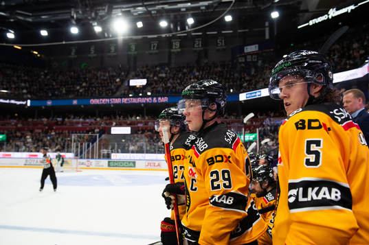 Luleås Oskari Laaksonen, Erik Gustafsson och Marcus