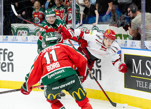 Frölundas Carl Klingberg och MoDos Kristians Rubins