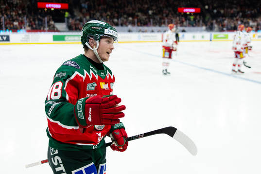 Frölundas Linus Öberg jublar