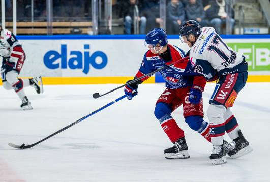 IK Oskarshamns Gustaf Westlund och Linköping HCs Sebastian