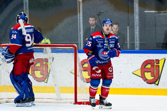 Oskarshamns målvakt Marek Langhamer och David Quenneville