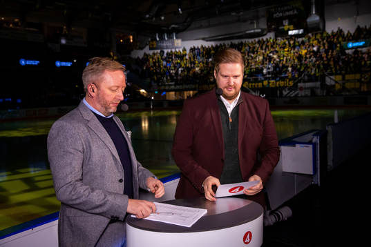 Tv4 profierna Fredrik Söderström och Lars Lindberg