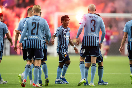 Djurgårdens Felix Vá jublar