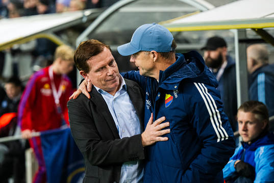 Djurgårdens tränare Kim Bergstrand och Sirius tränare