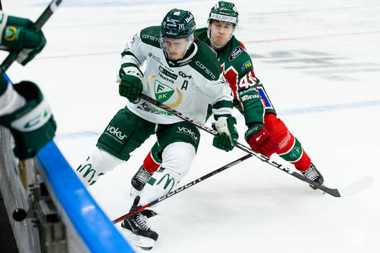 Färjestads Joakim Nygård och Frölundas Tom Nilsson