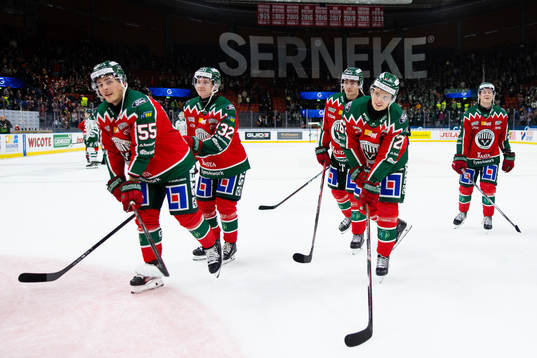 Frölundas Max Lindroth, Noah Hasa, Isac Born, Isac Heens