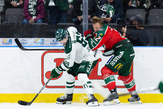 Färjestads Linus Johansson och Frölundas Christian Folin