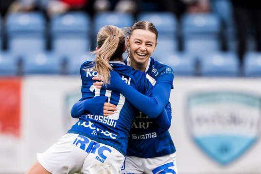 Trelleborgs Alice Egnér och Hanna Persson jublar