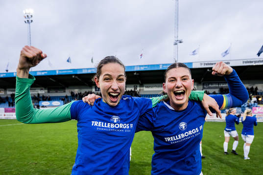Trelleborgs Somea Polozen och Saga Ollerstam jublar