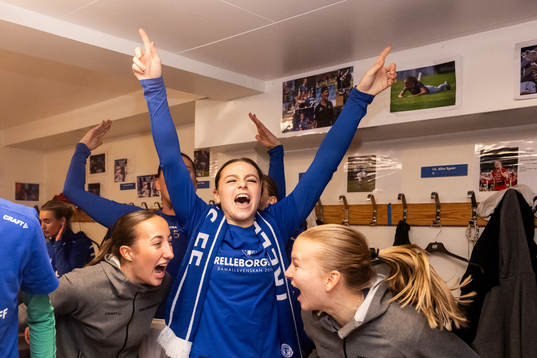 Trelleborgs Alice Egnér (m) jublar i omklädningsrummet
