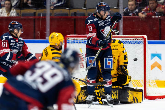 Skellefteås målvakt Gustaf Lindvall släpper in 1-0 av