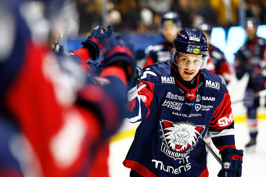 Linköpings Sebastian Strandberg jublar