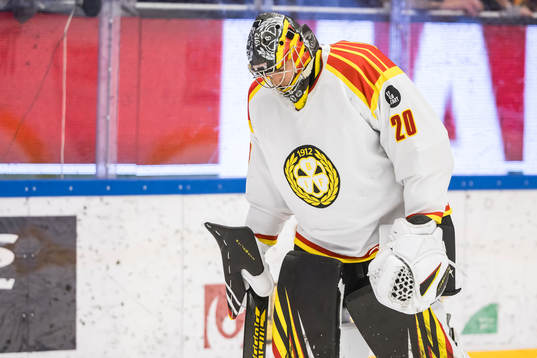 Brynäs målvakt Damian Clara deppar