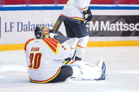 Brynäs IFs målvakt Damian Clara deppar