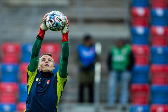 Goalkeeper Emil Gundelach Ødegaard of KFUM waer the
