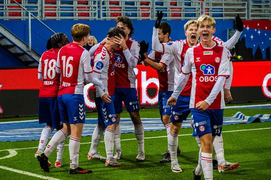 Remi-André Svindland of KFUM celebrates