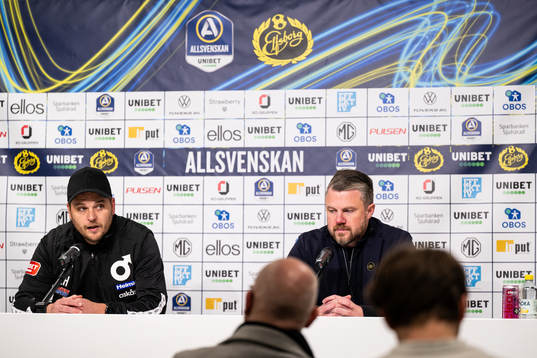 Degerfors tränare Andreas Holmberg och Elfsborgs manager