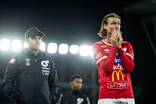 Degerfors tränare Andreas Holmberg och Gustav Granath