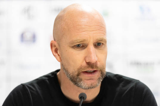 Malmö FFs tränare Henrik Rydström på presskonferensen
