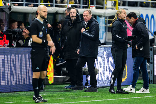 Elfsborgs Jan Ryrlén vid ett spelavbrott
