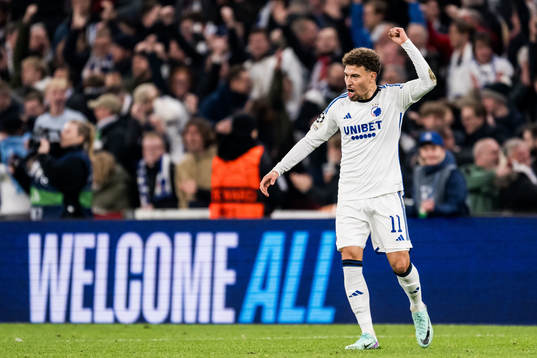 Jordan Larsson of FC Copenhagen celebrates
