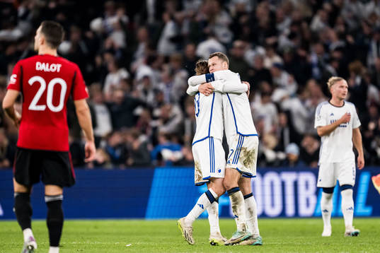 Rasmus Falk and Viktor Claesson of FC Copenhagen celebrates