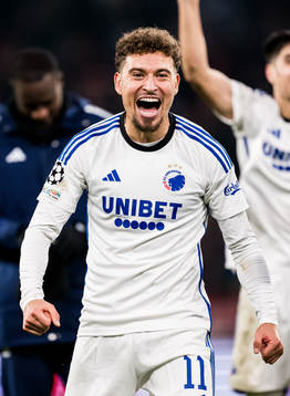 Jordan Larsson of FC Copenhagen celebrates