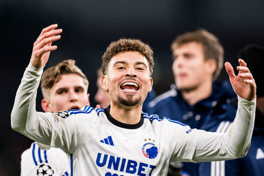 Jordan Larsson of FC Copenhagen celebrates